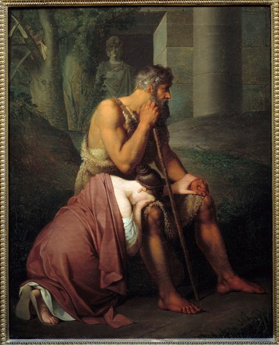 Oidipus och Antigone-målning av Johann Peter Krafft (1780-1856) (ec.all.) 1809 Sön. 0,53x0,66 m av Johann Peter Krafft