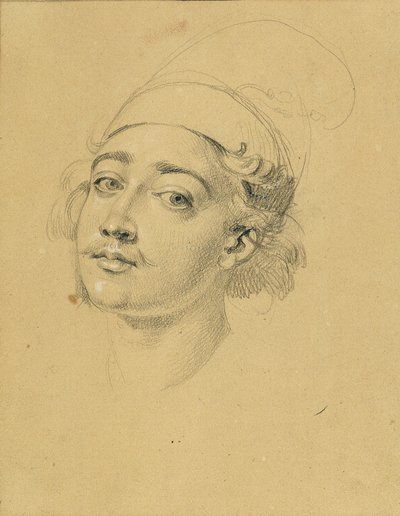 Porträttstudie om "Nikolaus Zrinys misslyckande framför Szigeth-fästningen" av Johann Peter Krafft