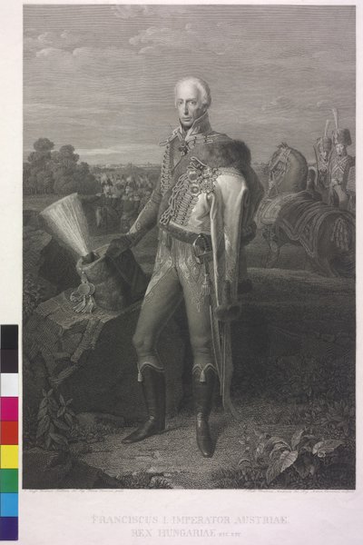 Romersk-tyske kejsaren Frans II (gravyr) av Johann Peter Krafft