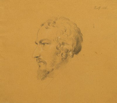 Studie av en skäggig man av Johann Peter Krafft