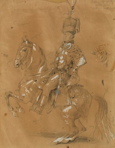 Theodor Aron de Bistra till häst av Johann Peter Krafft
