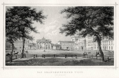 Brandenburger Tor, Berlin, 1800-talet. av Johann Poppei