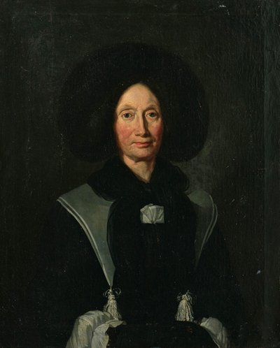 Tyska: Porträtt av en fru Wurstemberger. av Johann Rudolf Huber