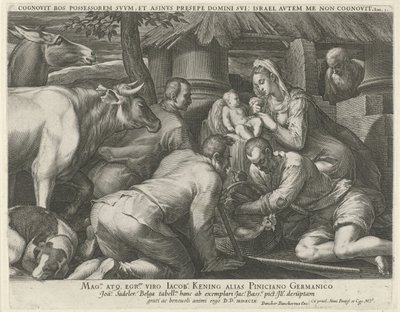 Tillbedjan av herdarna av Johann Sadeler (I)