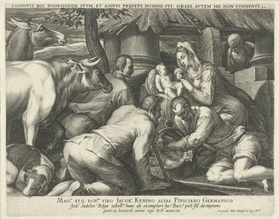Tillbedjan av herdarna av Johann Sadeler (I)
