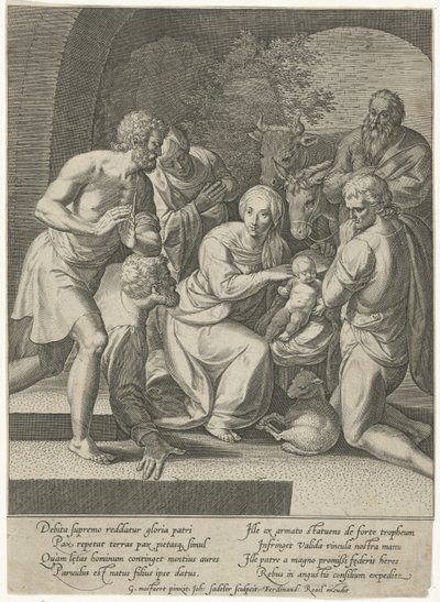 Dyrkan av herdar i en nisch av Johann Sadeler (I)