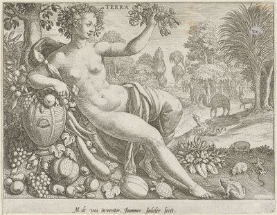 Jord Terra (titel på objekt) De fyra elementen (serietitel) av Johann Sadeler (I)