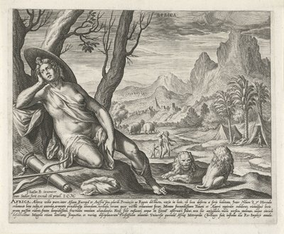 Afrika Afrika (titel på objekt) De fyra kontinenterna (serietitel) av Johann Sadeler (I)