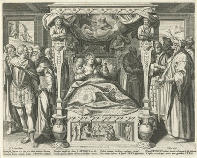 Säng med bruden van Christus Hooglied van Solomon (serietitel) Song of Songs (serietitel) av Johann Sadeler (I)