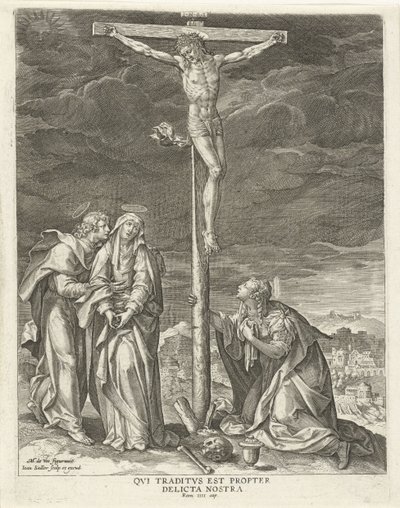 Kristus på korset Life of Christ (serietitel) Evangelica Doctrinae (serietitel) av Johann Sadeler (I)