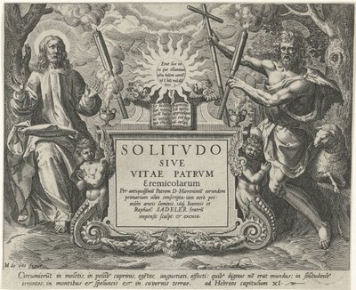 Christ och Johannes de Doper Mannelijke kluizenaars (serietitel) Solitude or the Life of the Eremit Fathers (serietitel) Solitvdo Sive Vitae Patrvm Eremicolarum (serietitel på objekt) av Johann Sadeler (I)