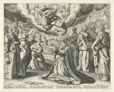 Kristus ger sitt blod till sin brud Song of Solomon (serietitel) Canticum Canticorum (serietitel) av Johann Sadeler (I)