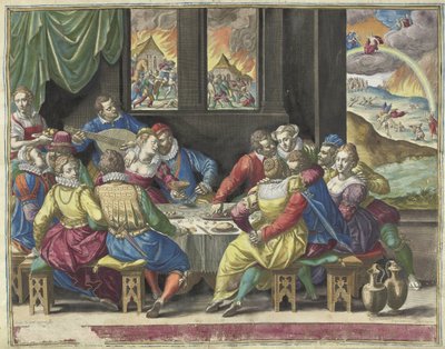 Mänskligheten väntar på den sista domen Ita erit et adventus filii hominis (titel på objekt) av Johann Sadeler (I)