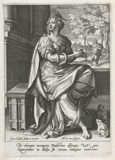 Dialektik (titel på objekt) De sju liberala konsterna (artes liberales) (serietitel) av Johann Sadeler (I)