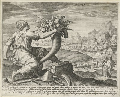 Europa Evropa (titel på objekt) De fyra kontinenterna (serietitel) av Johann Sadeler (I)