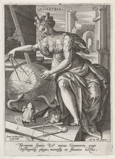 Geometri Geometri (titel på objekt) De sju liberala konsterna (artes liberales) (serietitel) av Johann Sadeler (I)