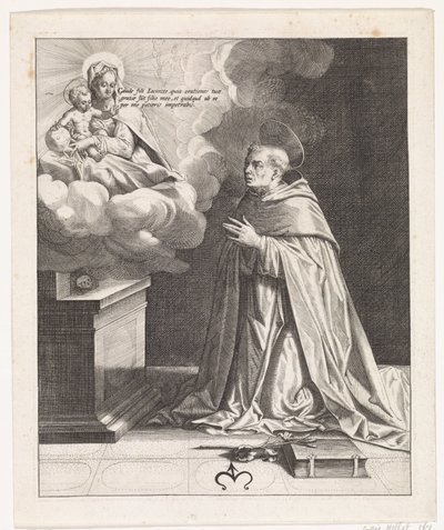 Sankt Hyacinthus avgudar Maria med Kristusbarnet av Johann Sadeler (I)
