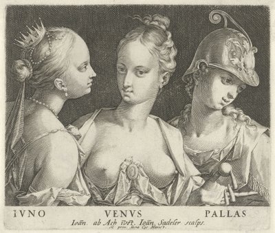 Juno, Venus och Minerva Ivno Venvs Pallas (titel på objekt) av Johann Sadeler (I)