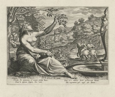 Vår Ver (titel på objekt) The Four Seasons (serietitel) av Johann Sadeler (I)