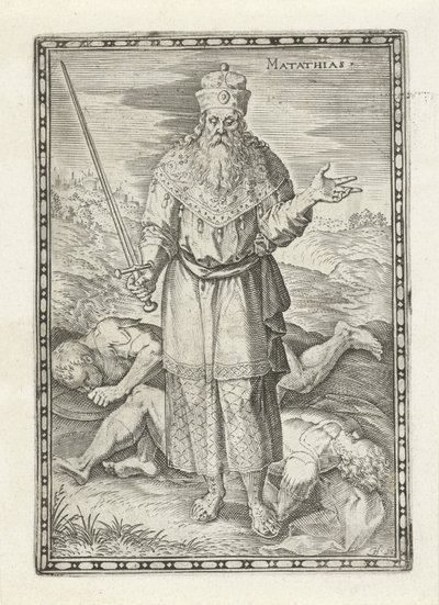 Mattias Matathias (titel på objekt) Gamla testamentets karaktärer (serietitel) av Johann Sadeler (I)