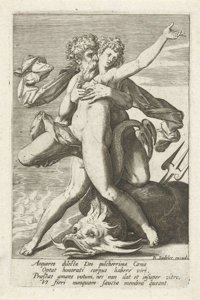 Neptunus överraskar Caenis av Johann Sadeler (I)