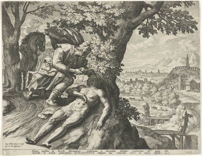 Liknelsen om den barmhärtige samariten av Johann Sadeler (I)