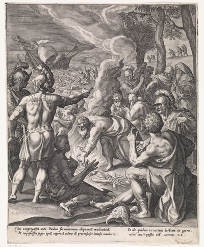 Paul på Malta Scener ur aposteln Paulus liv (serietitel) av Johann Sadeler (I)