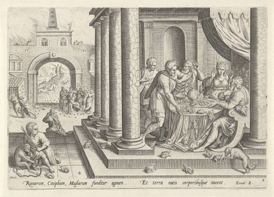 Grodors och myggornas pest Historia om Moses före uttåget (serietitel) Historia plagarum in Aegijpto (serietitel) av Johann Sadeler (I)