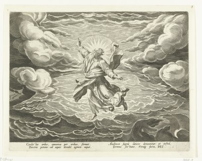 Skapandet av luft och vatten Creation of the World (serietitel) av Johann Sadeler (I)