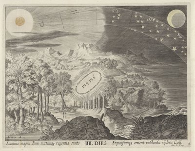 Skapandet av solen, månen och stjärnorna Creation of the World (serietitel) av Johann Sadeler (I)