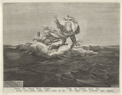 Skapandet av ljus och mörker Creation of the World (serietitel) av Johann Sadeler (I)