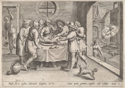 Förberedelse för påsken, ca 1585. av Johann Sadeler I