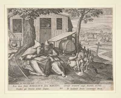 De heliga Romuald och Marinus (från Oraculum Anachoreticum, 20) av Johann Sadeler I