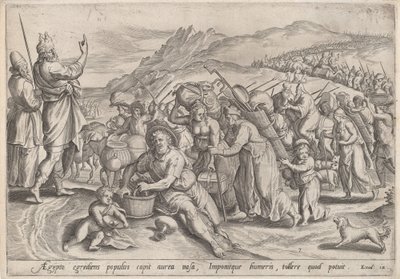 Uttåget från Egypten, c.1585. av Johann Sadeler I
