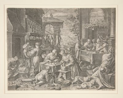 Den rike mannen och Lasarus av Johann Sadeler I