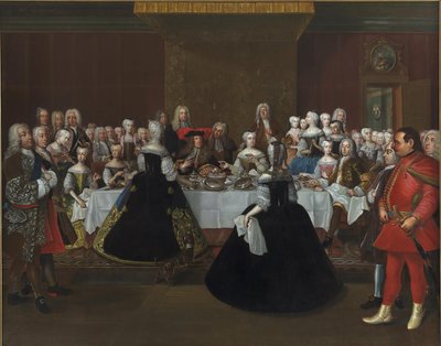 En bankett vid den tyske kejsaren Karl VIs hov av Johann Salomon Wahl