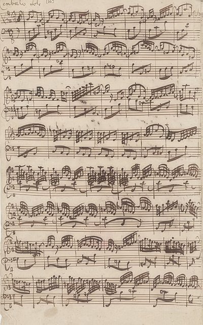 Allegro (solo) från den första versionen av Sonat nr 6 i G-dur för violin och cembalo obbligato. 1725 av Johann Sebastian Bach