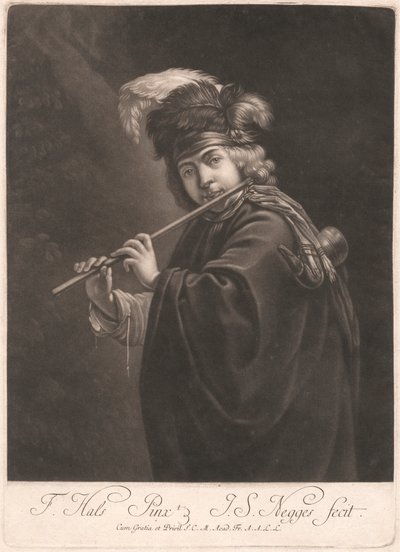 Pojke som spelar en flöjt av Johann Simon Negges