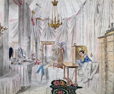 Kejsarinnan Carolina Augustas omklädningsrum i Wiens slott, akvarell på papper av Johann Stephan Decker (1784-1844) av Johann Stephan Decker