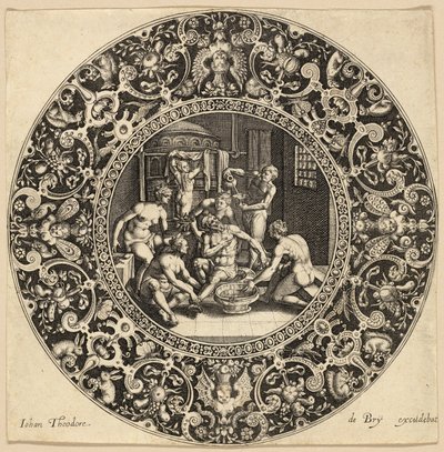 Sardanapalus bad av Johann Theodor de Bry