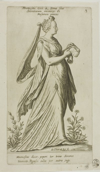 Mnemosine (Memory), tallrik 3 från Parnassus Biceps av Johann Theodor de Bry