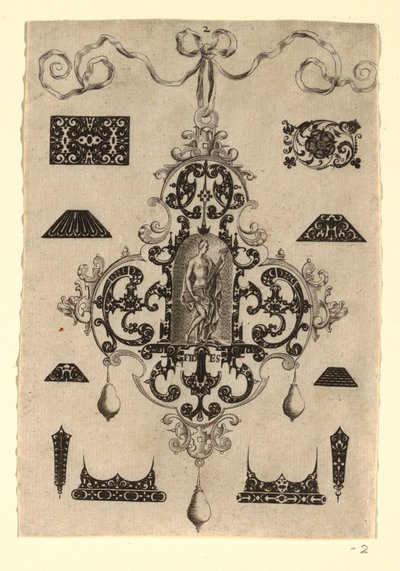 Tallrik 2, från en serie av åtta hängsmycken med kardinaldygderna av Johann Theodor de Bry