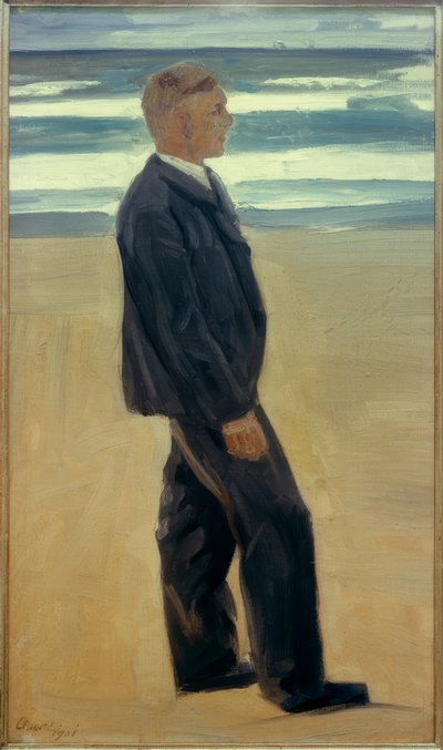 Ung man framför surfing av Johann Vincenz Cissarz