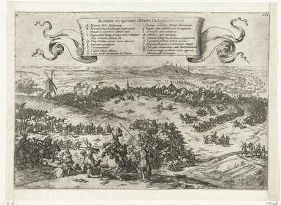 Alva belägrar Bergen i Henegouwen, 1572 Återhämtning av bergen, Albano Gubernatore. 1572 (titel på objekt) av Johann Wilhelm Baur