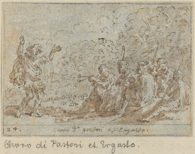 Kör av herdar och Ergasto av Johann Wilhelm Baur