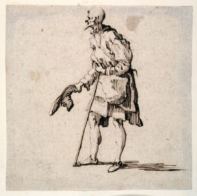 Country Man står och tar av sig mössan (penna och bläck på papper) av Johann Wilhelm Baur