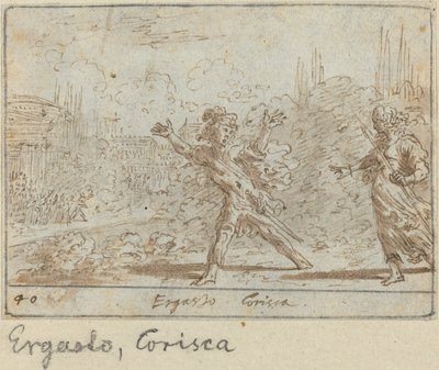Ergasto och Corisca av Johann Wilhelm Baur