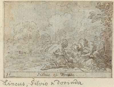 Linco, Silvio och Dorinda, 1640. av Johann Wilhelm Baur