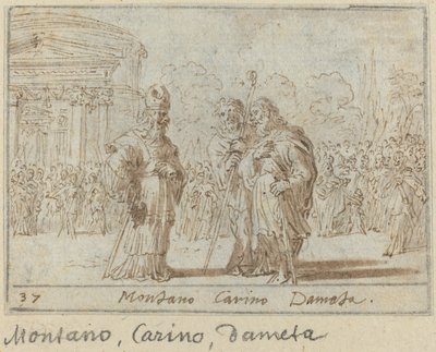 Montano, Carino och Dameta av Johann Wilhelm Baur
