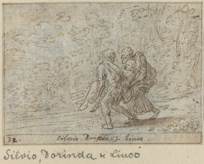 Silvio, Dorinda och Linco, 1640. av Johann Wilhelm Baur